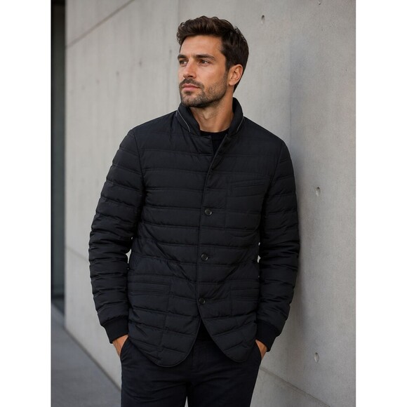 EFM Other - EFM Engineered for Motion Men Down Blazer Jacket Padded Quilted Black 44 US 54 E